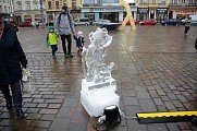 Ledové sochy na plzeňském náměstí 27. 1. 2018